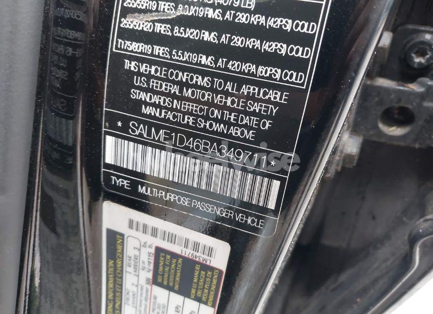 Photo 9 of 2011 Land Rover RANGE ROVER HSE (VIN SALME1D46BA349711)