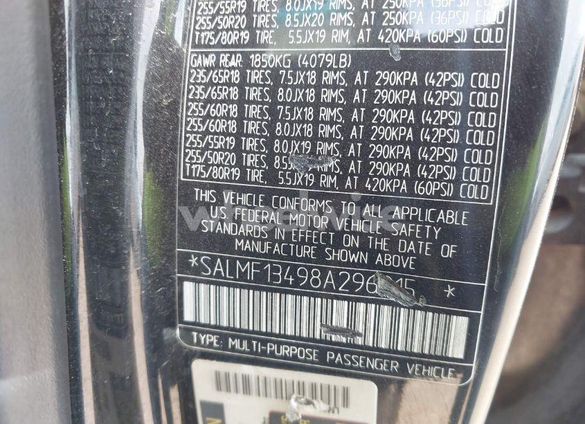 Photo 9 of 2008 Land Rover RANGE ROVER SUPERCHARGED (VIN SALMF13498A296915)