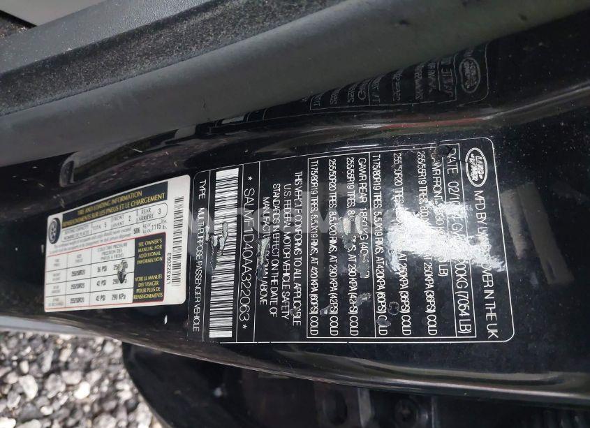 Photo 9 of 2010 Land Rover RANGE ROVER HSE (VIN SALMF1D40AA322063)