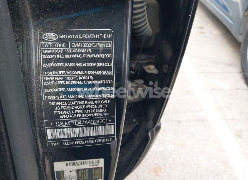 Photo 9 of 2010 Land Rover RANGE ROVER HSE (VIN SALMF1D47AA324201)