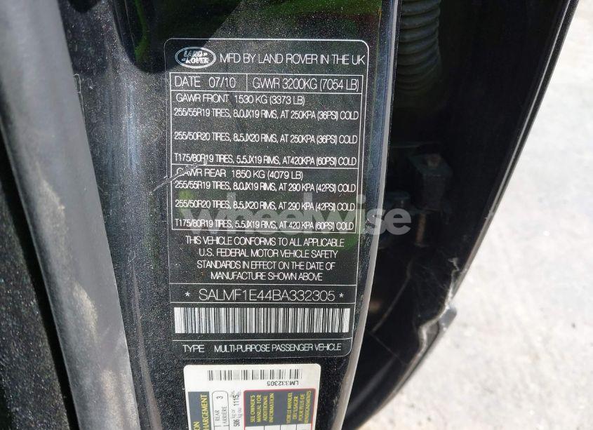 Photo 9 of 2011 Land Rover RANGE ROVER SUPERCHARGED (VIN SALMF1E44BA332305)