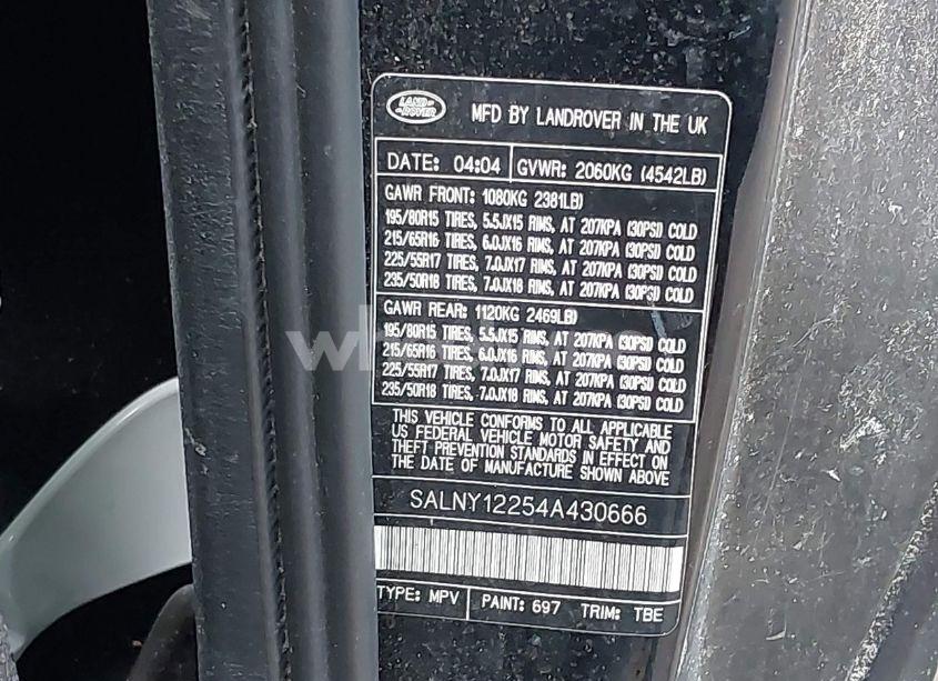 Photo 9 of 2004 Land Rover FREELANDER SE3 (VIN SALNY12254A430666)