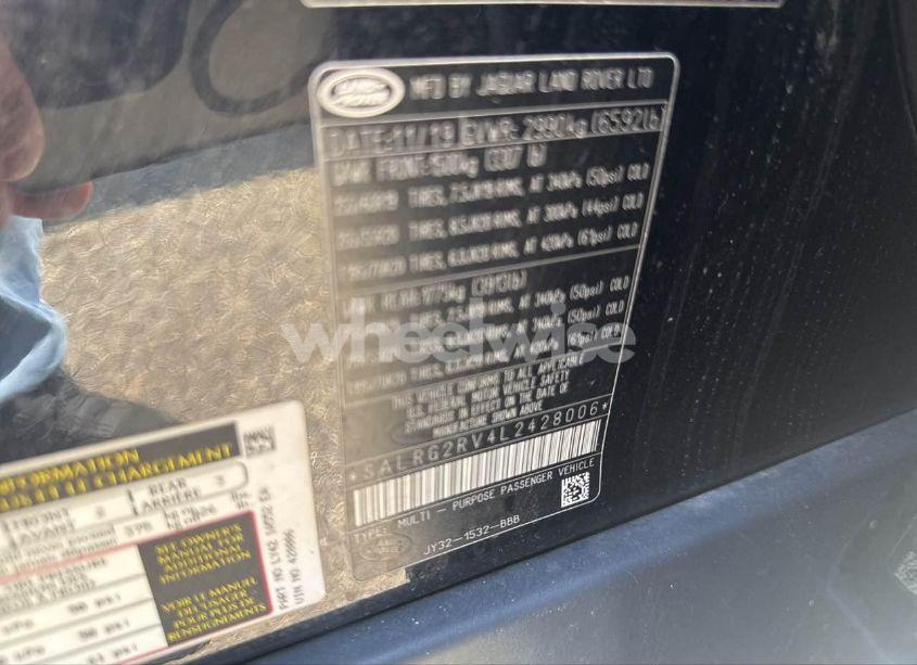 Photo 9 of 2020 Land Rover DISCOVERY SE (VIN SALRG2RV4L2428006)