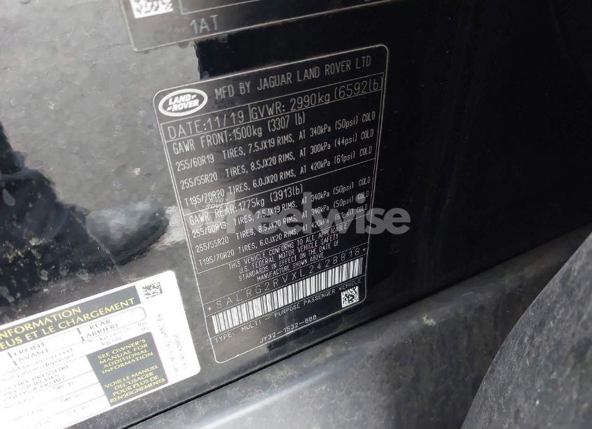 Photo 9 of 2020 Land Rover DISCOVERY SE (VIN SALRG2RVXL2428818)