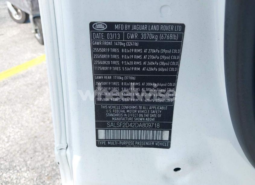 Photo 9 of 2013 Land Rover RANGE ROVER SPORT HSE (VIN SALSF2D42DA809718)