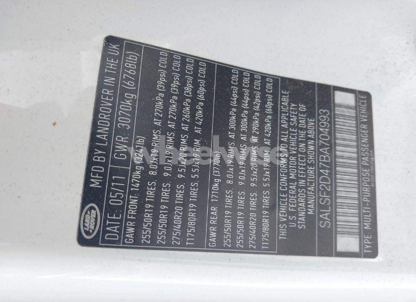 Photo 9 of 2011 Land Rover RANGE ROVER SPORT HSE (VIN SALSF2D47BA704993)