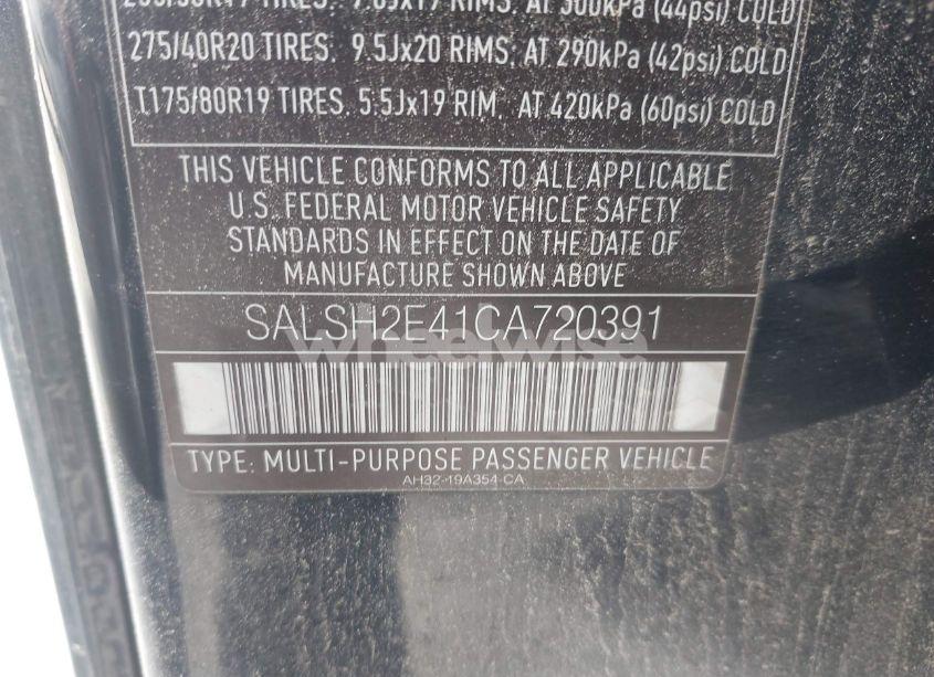 Photo 9 of 2012 Land Rover RANGE ROVER SPORT (VIN SALSH2E41CA720391)