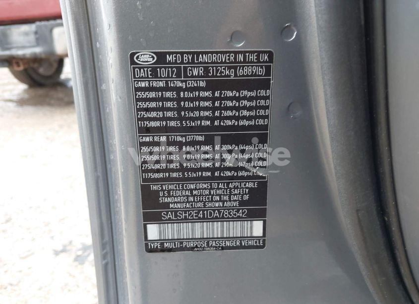 Photo 9 of 2013 Land Rover RANGE ROVER SPORT SUPERCHARGED (VIN SALSH2E41DA783542)