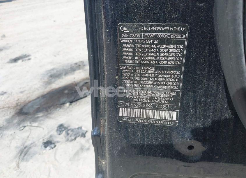Photo 9 of 2008 Land Rover RANGE ROVER SPORT HSE (VIN SALSK25468A174051)
