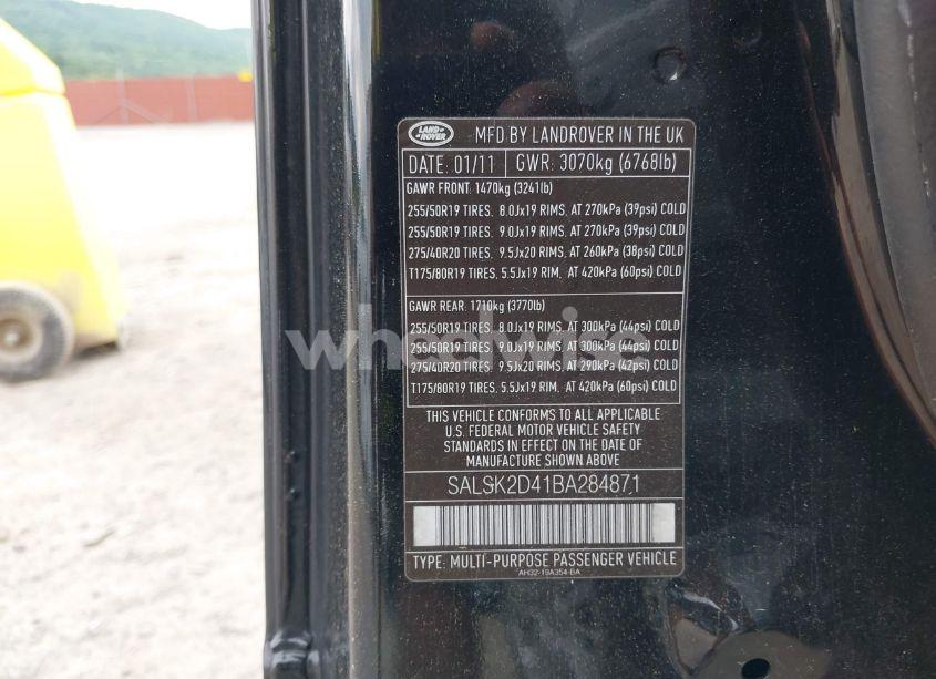 Photo 9 of 2011 Land Rover RANGE ROVER SPORT LUX (VIN SALSK2D41BA284871)
