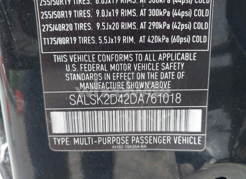 Photo 9 of 2013 Land Rover RANGE ROVER SPORT HSE (VIN SALSK2D42DA761018)