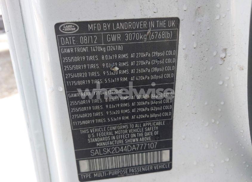 Photo 9 of 2013 Land Rover RANGE ROVER SPORT HSE (VIN SALSK2D44DA777107)