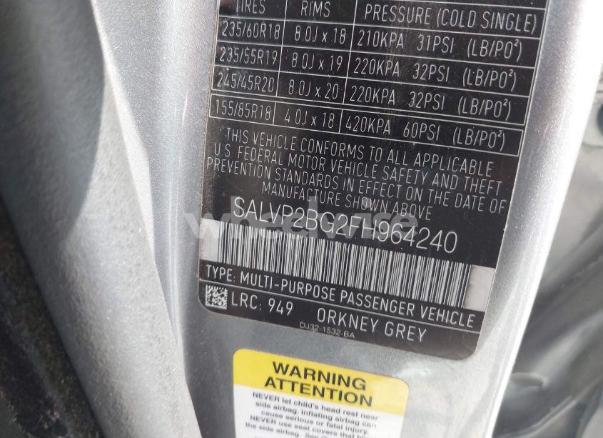 Photo 9 of 2015 Land Rover RANGE ROVER EVOQUE PURE (VIN SALVP2BG2FH964240)