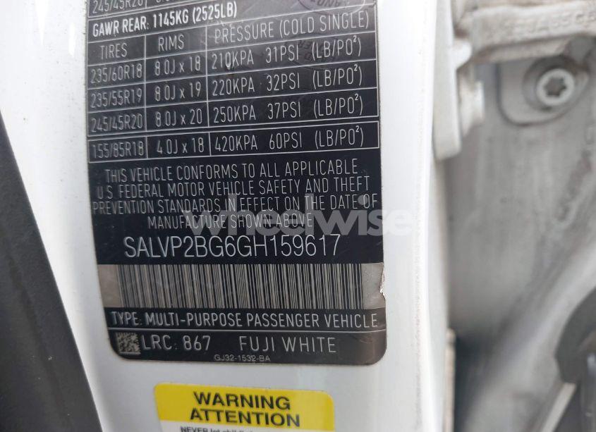 Photo 9 of 2016 Land Rover RANGE ROVER EVOQUE SE/SE PREMIUM (VIN SALVP2BG6GH159617)