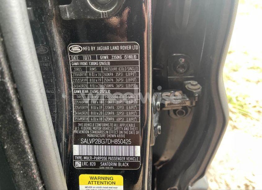 Photo 9 of 2013 Land Rover RANGE ROVER EVOQUE PURE (VIN SALVP2BG7DH850425)