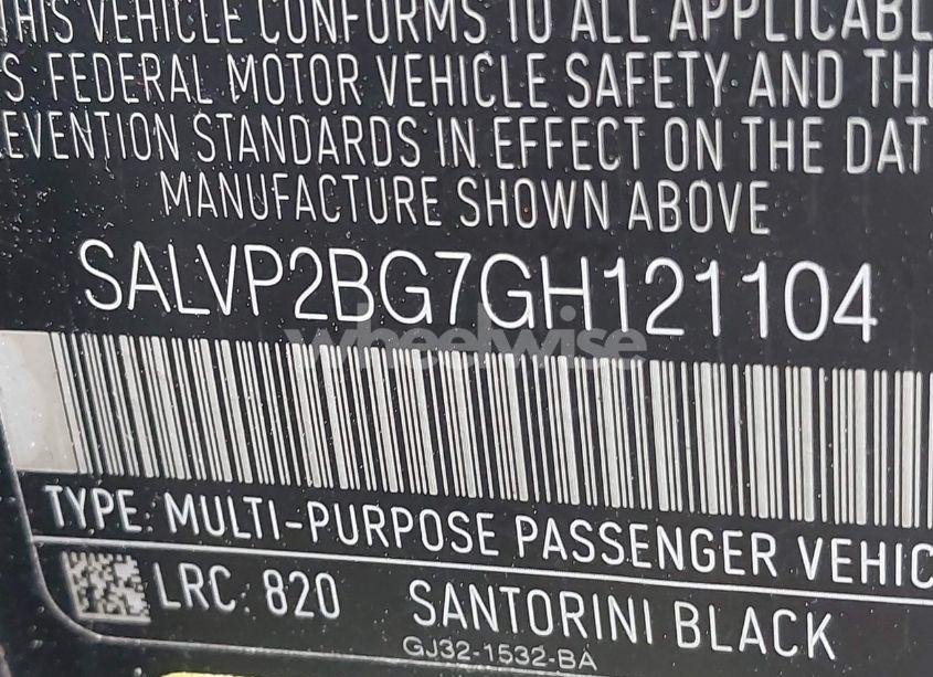 Photo 9 of 2016 Land Rover RANGE ROVER EVOQUE SE/SE PREMIUM (VIN SALVP2BG7GH121104)