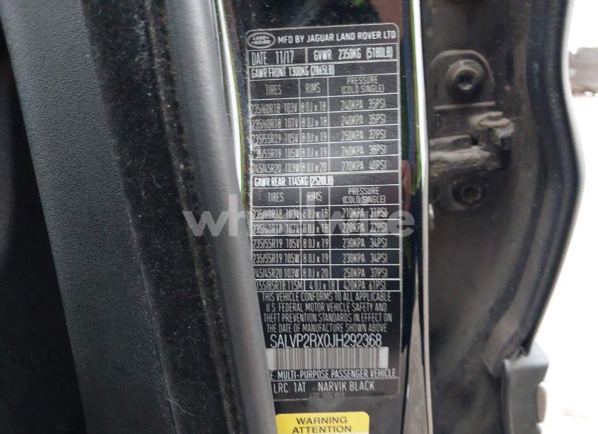 Photo 9 of 2018 Land Rover RANGE ROVER EVOQUE SE/SE PREMIUM (VIN SALVP2RX0JH292368)