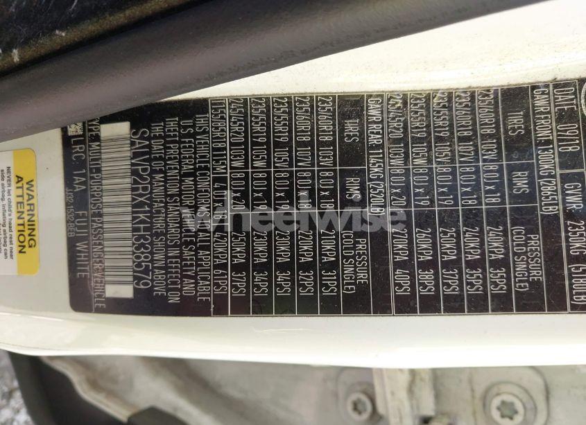 Photo 9 of 2019 Land Rover RANGE ROVER EVOQUE SE/SE PREMIUM (VIN SALVP2RX1KH338579)