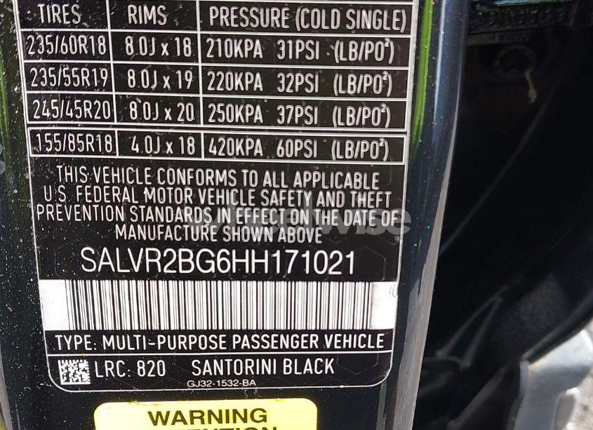 Photo 9 of 2017 Land Rover RANGE ROVER EVOQUE HSE (VIN SALVR2BG6HH171021)