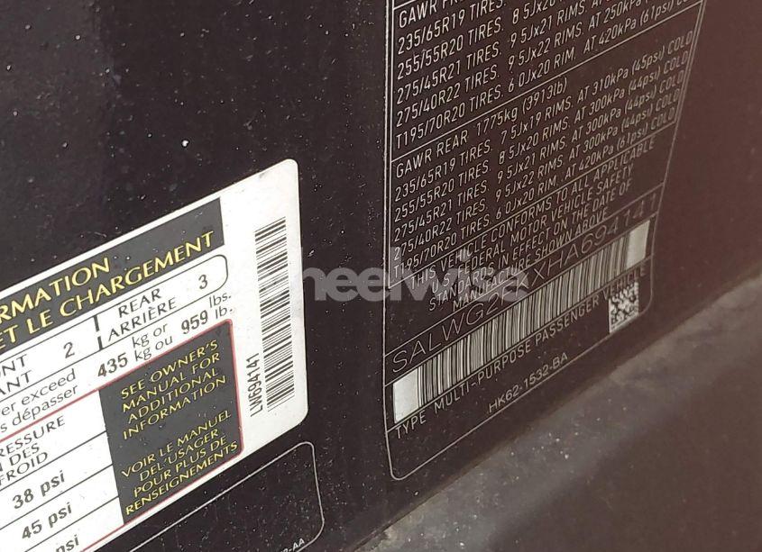 Photo 9 of 2017 Land Rover RANGE ROVER SPORT 3.0L V6 TURBOCHARGED DIESEL SE TD6 (VIN SALWG2FKXHA694141)