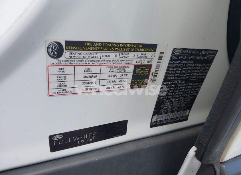 Photo 9 of 2016 Land Rover RANGE ROVER SPORT 3.0L V6 SUPERCHARGED SE (VIN SALWG2PF0GA114976)