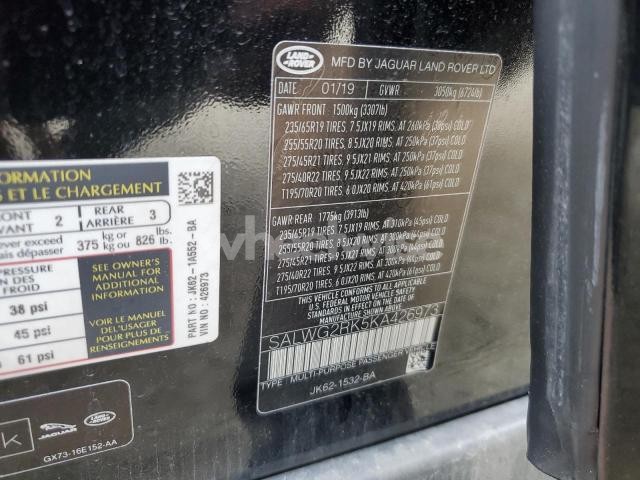 Photo 7 of 2019 LAND ROVER RANGE ROVER SPORT SE (VIN SALWG2RK5KA426973)