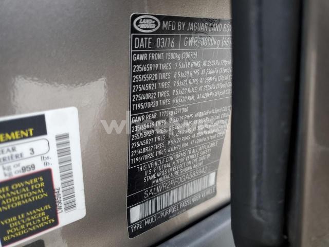 Photo 8 of 2016 LAND ROVER RANGE ROVER SPORT HSE (VIN SALWR2PF0GA585942)