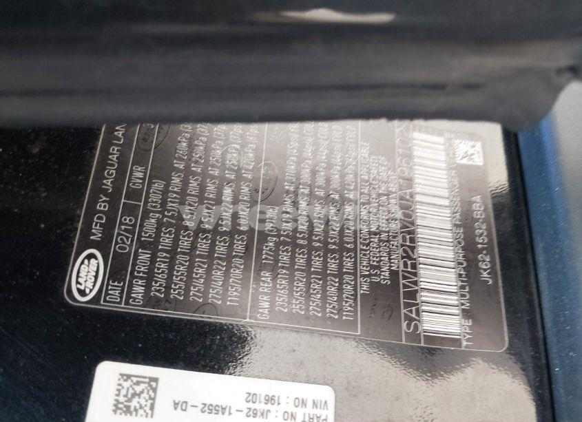 Photo 9 of 2018 Land Rover RANGE ROVER SPORT HSE (VIN SALWR2RV0JA196102)