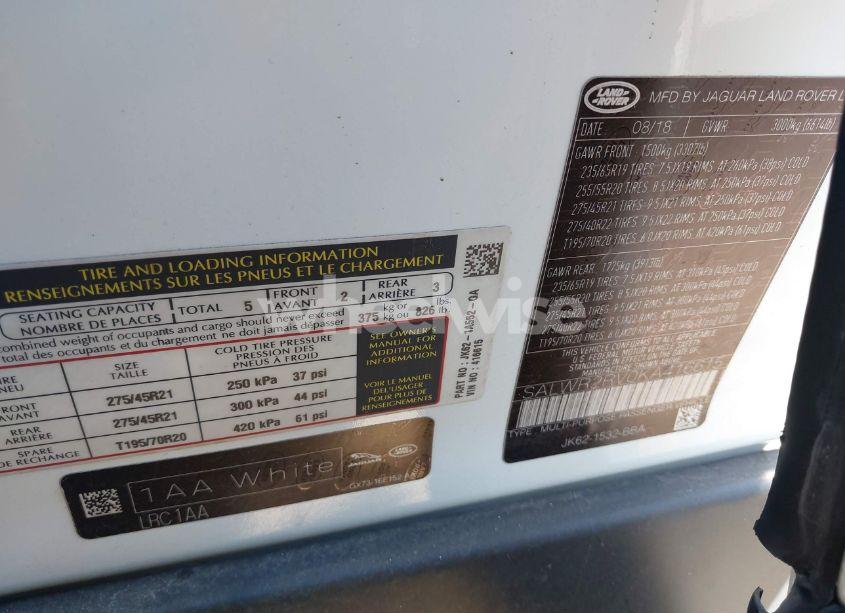 Photo 9 of 2019 Land Rover RANGE ROVER SPORT HSE (VIN SALWR2RV0KA416615)