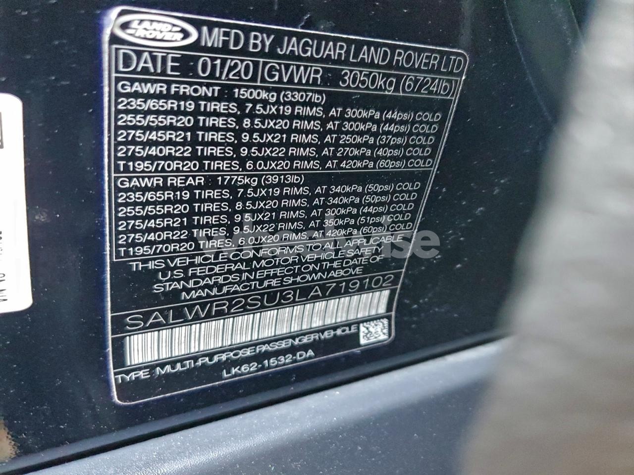 Photo 13 of 2020 LAND ROVER RANGE ROVER SPORT HSE (VIN SALWR2SU3LA719102)