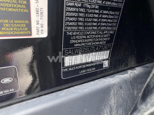 Photo 9 of 2020 LAND ROVER RANGE ROVER SPORT HSE (VIN SALWR2SU7LA712671)