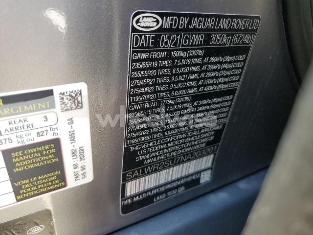 Photo 10 of 2022 LAND ROVER RANGE ROVER SPORT HSE SILVER EDITION (VIN SALWR2SU7NA203201)