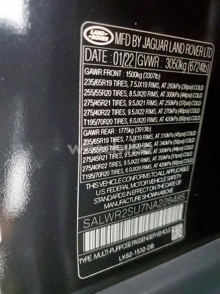 Photo 14 of 2022 LAND ROVER RANGE ROVER SPORT HSE SILVER EDITION (VIN SALWR2SU7NA228485)