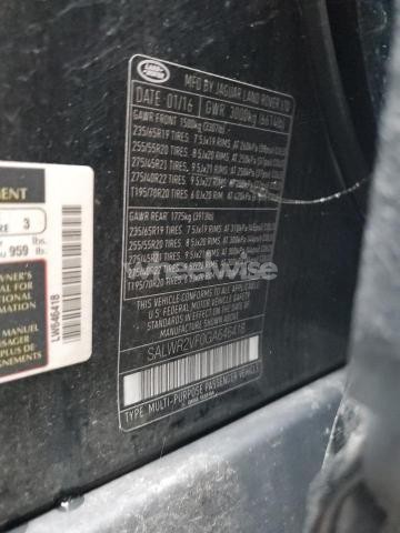 Photo 2 of 2016 LAND ROVER RANGE ROVER SPORT HSE (VIN SALWR2VF0GA646418)