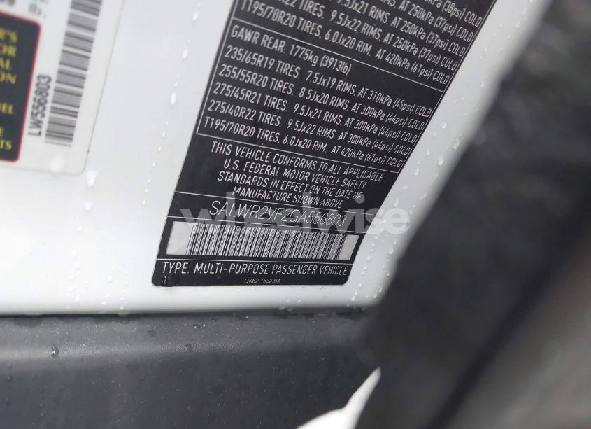 Photo 9 of 2016 Land Rover RANGE ROVER SPORT 3.0L V6 SUPERCHARGED HSE (VIN SALWR2VF2GA556803)