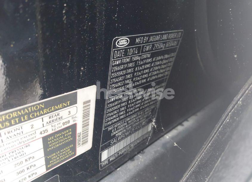 Photo 9 of 2014 Land Rover RANGE ROVER SPORT 3.0L V6 SUPERCHARGED HSE (VIN SALWR2WF2EA502462)