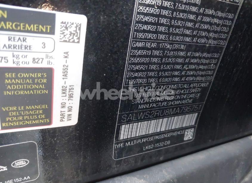 Photo 9 of 2021 Land Rover RANGE ROVER SPORT HST MHEV (VIN SALWS2RU8MA795751)