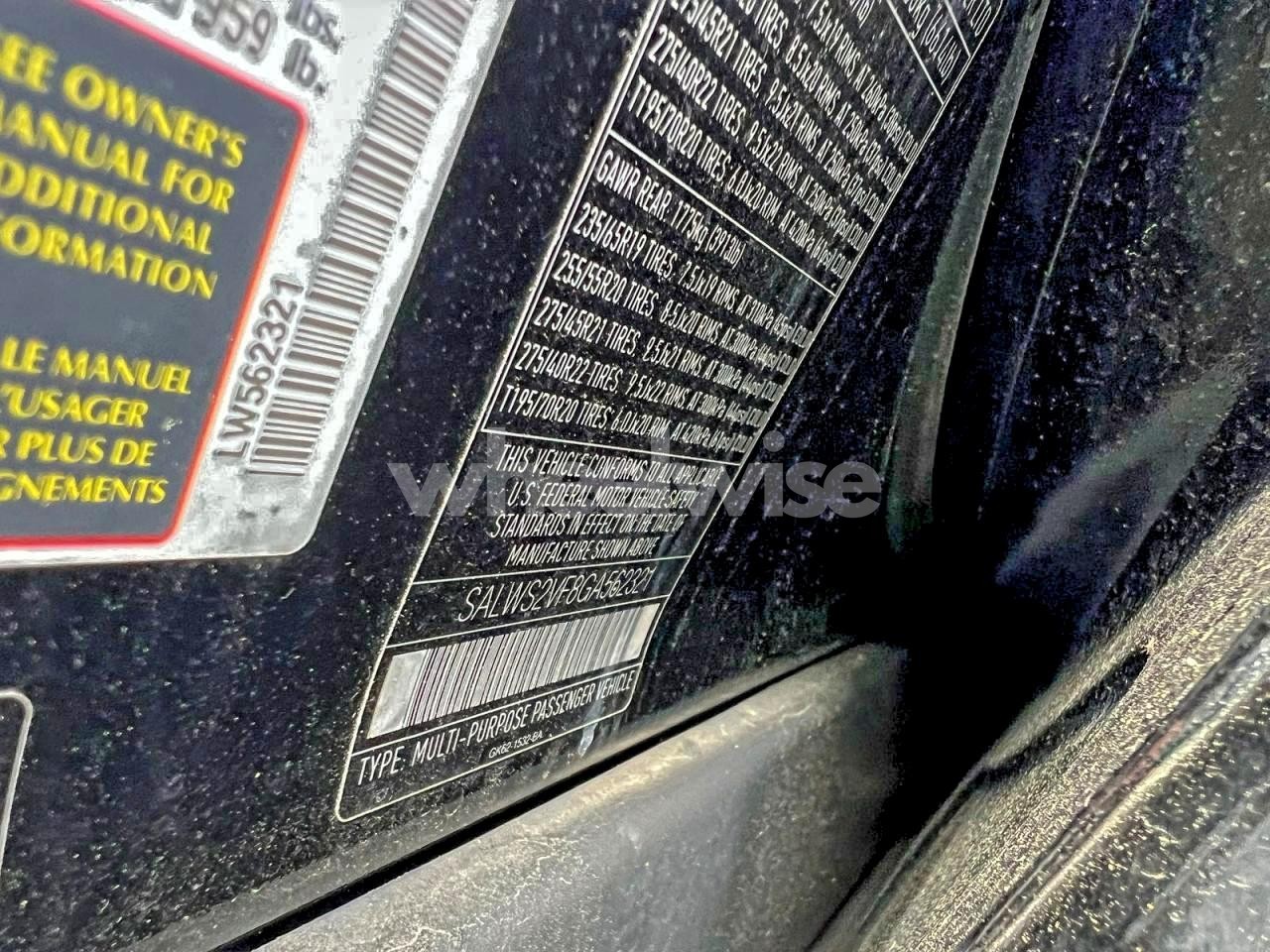 Photo 10 of 2016 LAND ROVER RANGE ROVER SPORT HST (VIN SALWS2VF8GA562321)