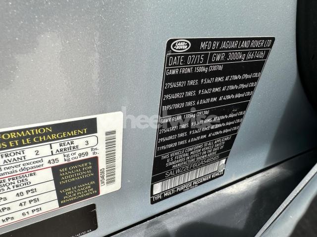 Photo 9 of 2016 LAND ROVER RANGE ROVER SPORT SVR (VIN SALWZ2EF6GA546565)