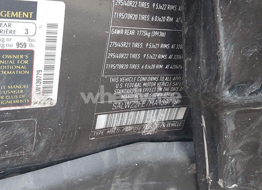 Photo 9 of 2017 Land Rover RANGE ROVER SPORT 5.0L V8 SUPERCHARGED SVR (VIN SALWZ2FE7HA139779)