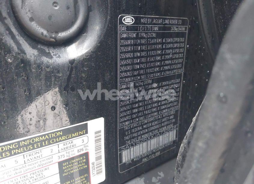 Photo 9 of 2018 Land Rover RANGE ROVER VELAR P250 S (VIN SALYB2RXXJA732648)