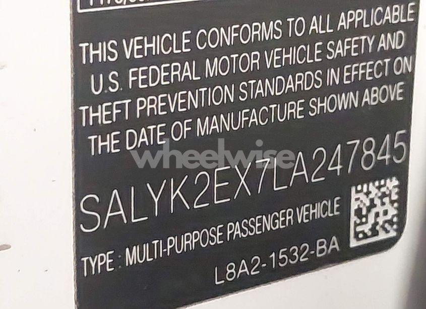 Photo 9 of 2020 Land Rover RANGE ROVER VELAR P250 R-DYNAMIC S (VIN SALYK2EX7LA247845)