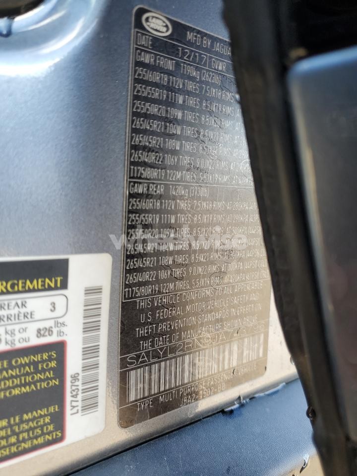 Photo 12 of 2018 LAND ROVER RANGE ROVER VELAR R-DYNAMIC SE N/A (VIN SALYL2RN9JA743796)