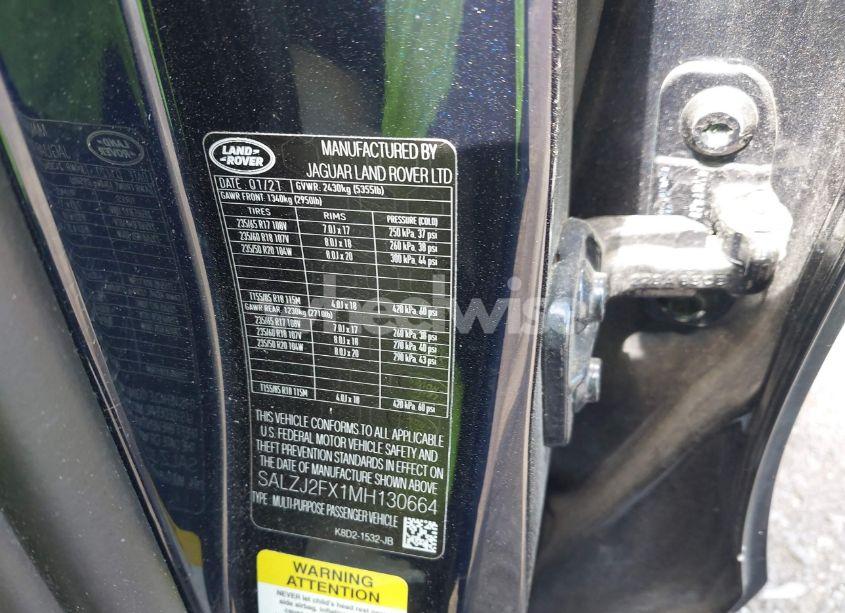 Photo 9 of 2021 Land Rover RANGE ROVER EVOQUE S (VIN SALZJ2FX1MH130664)