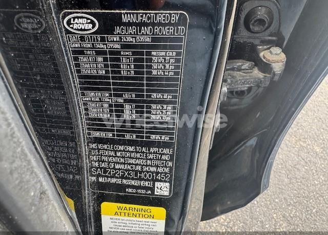 Photo 8 of 2020 Land Rover RANGE ROVER EVOQUE SE (VIN SALZP2FX3LH001452)