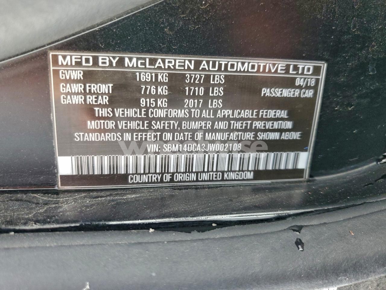 Photo 12 of 2018 MCLAREN AUTOMOTIVE 720S (VIN SBM14DCA3JW002108)