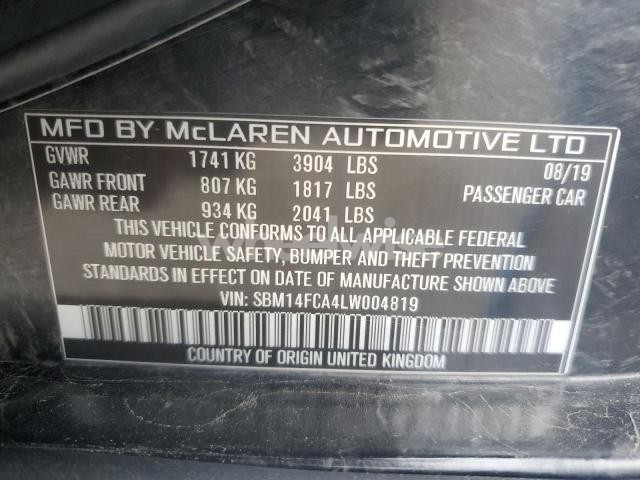 Photo 10 of 2020 MCLAREN AUTOMOTIVE 720S (VIN SBM14FCA4LW004819)