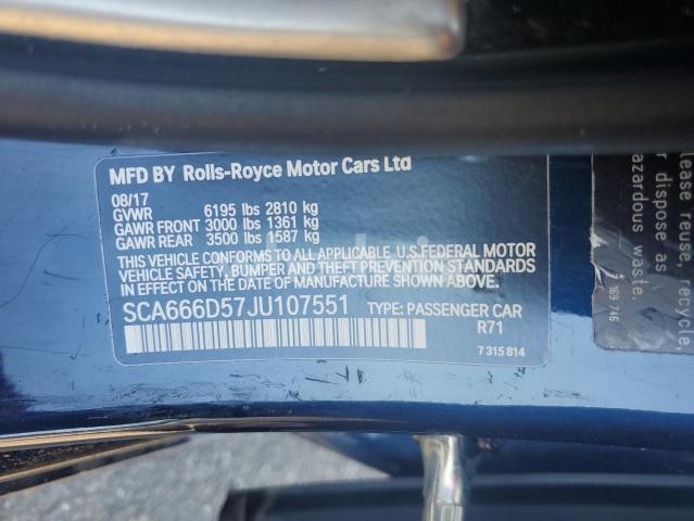 2018 ROLLS-ROYCE DAWN (VIN SCA666D57JU107551) main photo