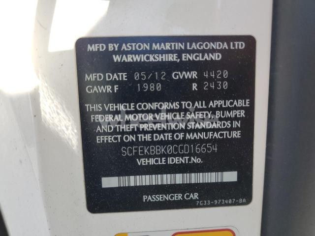 Photo 6 of 2012 ASTON MARTIN V8 VANTAGE N/A (VIN SCFEKBBK0CGD16654)
