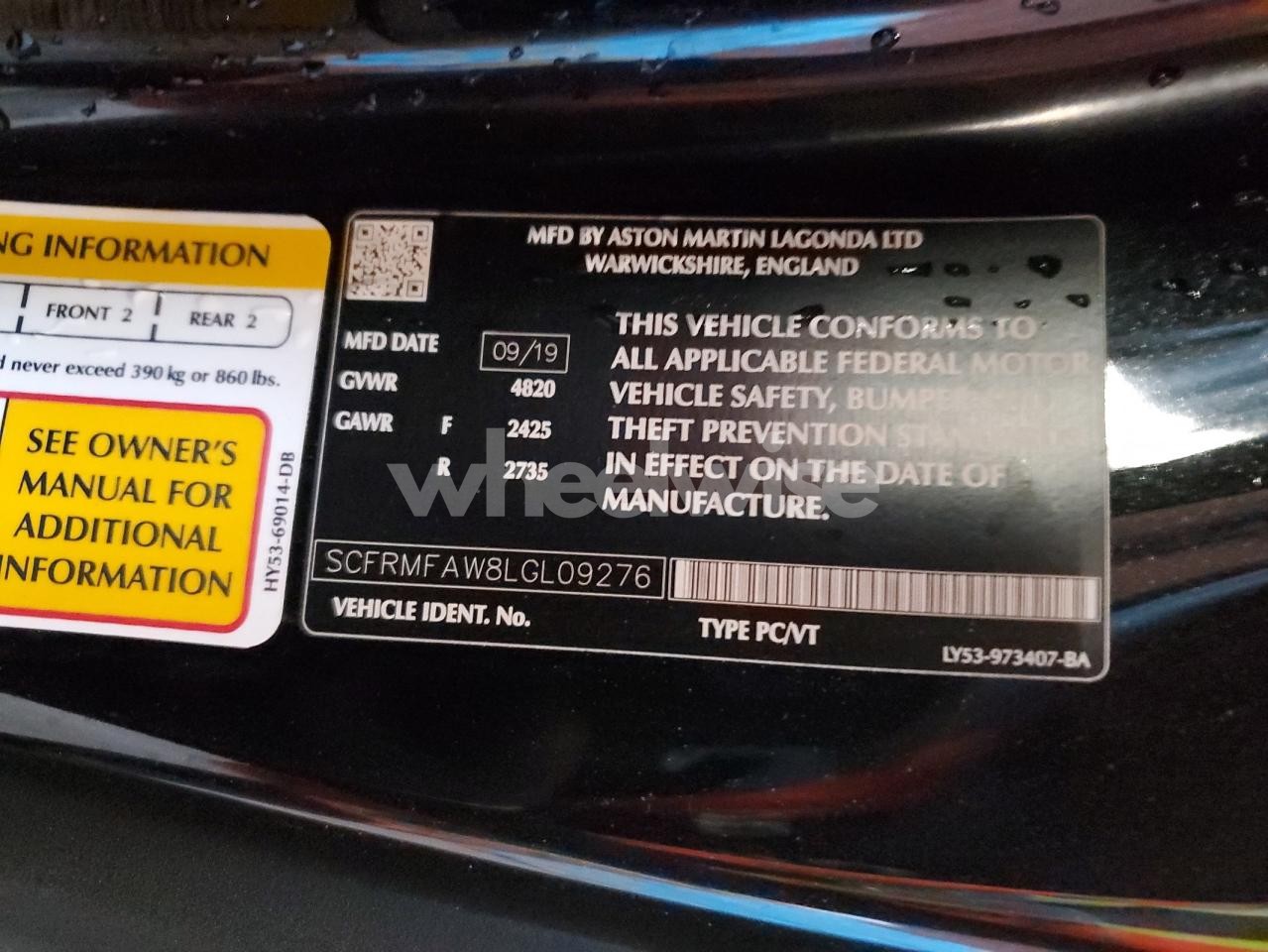 Photo 12 of 2020 ASTON MARTIN DB11 N/A (VIN SCFRMFAW8LGL09276)